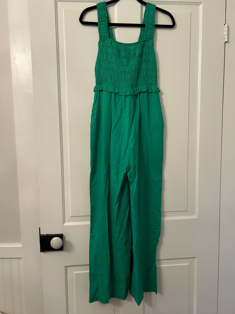 If By Sea Green Smocked Wide-Leg Jumpsuit